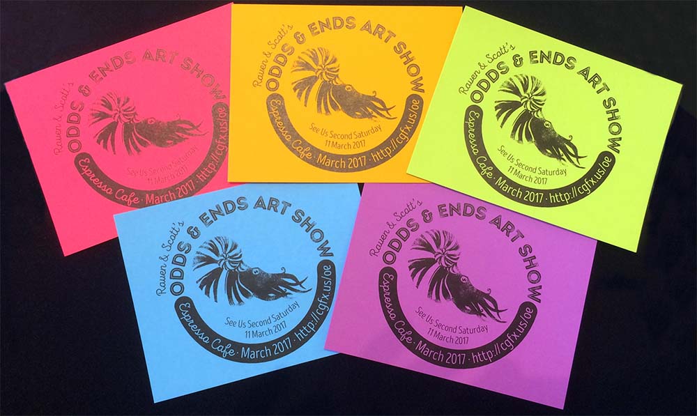 Odds and Ends Art Show Postcards
